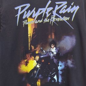 Prince Revolution Purple Rain Graphic Mens Black short sleeve T-shirt size M